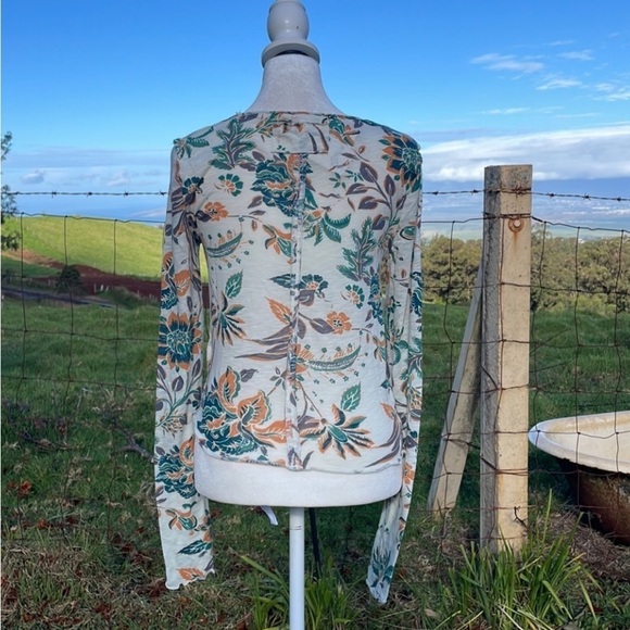 NWT FREE PEOPLE DREAMED OF YOU Long Sleeve TEE TEAL XS - Picture 5 of 7